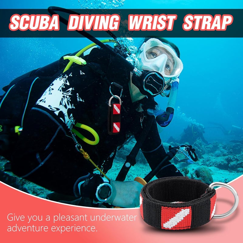 Dawitrly Wrist Strap, Adjustable Wristband with Stainless Steel D Ring, Suitable for Dive Lights, Flashlights, Cameras, Compass, Dive Slates, for Divers and Snorkelers (2 Pack) - Image 2